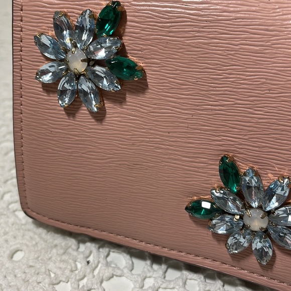 Aldo blush vegan leather compact wallet with jewels - Picture 2 of 7